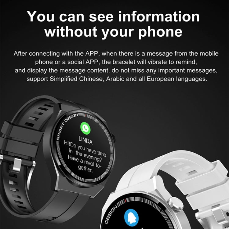 GT3Pro 1.28-Inch Health Monitoring Bluetooth Call Smart Watch With NFC, Black Silicone�����������...