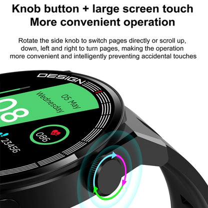 GT3Pro 1.28-Inch Health Monitoring Bluetooth Call Smart Watch With NFC, Black Silicone�����������...