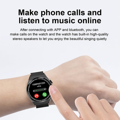 GT3Pro 1.28-Inch Health Monitoring Bluetooth Call Smart Watch With NFC, Black Silicone�����������...