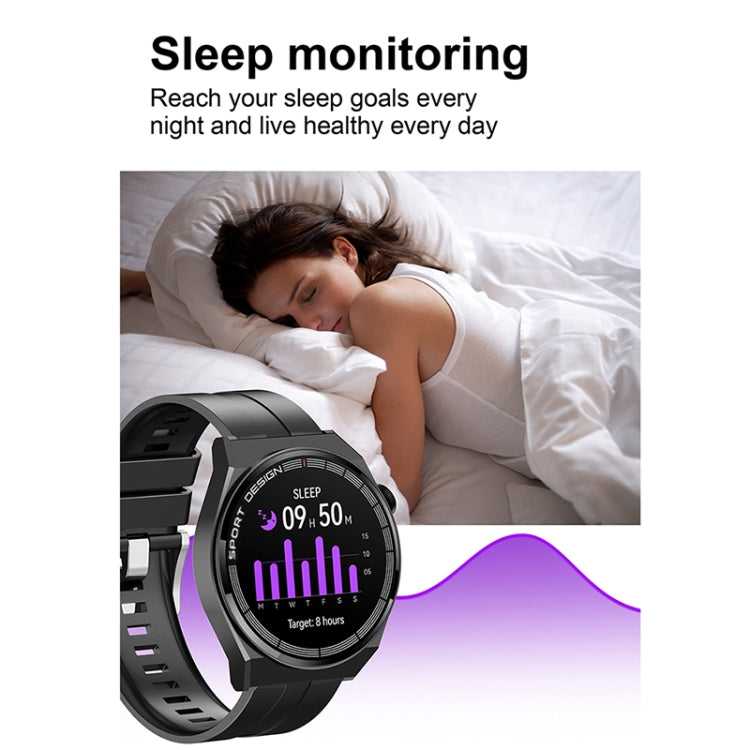 GT3Pro 1.28-Inch Health Monitoring Bluetooth Call Smart Watch With NFC, Black Silicone�����������...