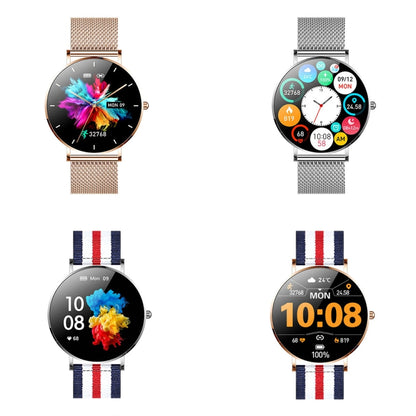T8 1.3-inch Heart Rate/Blood Pressure/Blood Oxygen Monitoring Bluetooth Smart Watch, Gold, Silver...