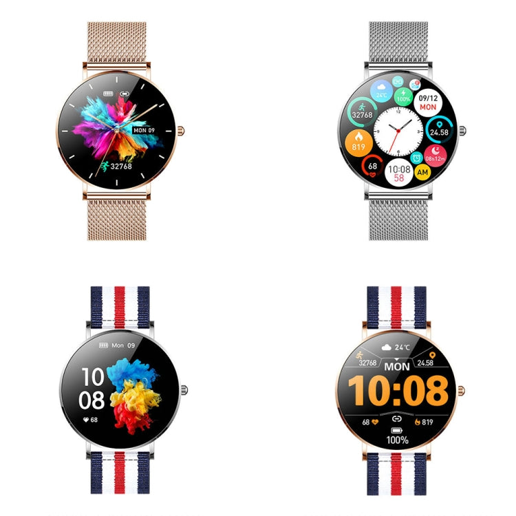 T8 1.3-inch Heart Rate/Blood Pressure/Blood Oxygen Monitoring Bluetooth Smart Watch, Gold, Silver...