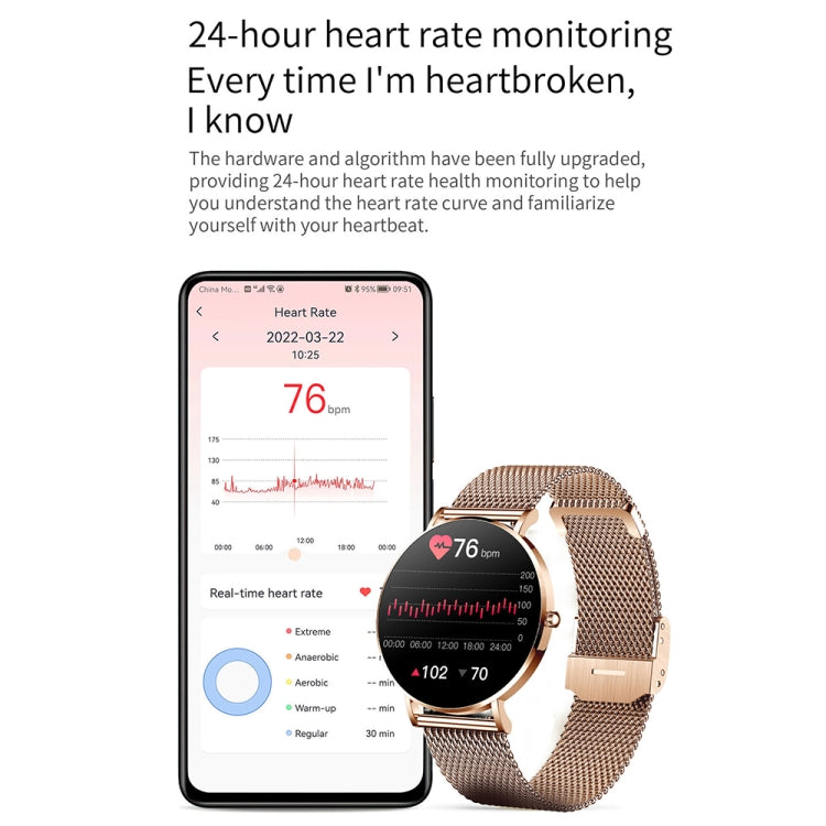T8 1.3-inch Heart Rate/Blood Pressure/Blood Oxygen Monitoring Bluetooth Smart Watch, Gold, Silver...