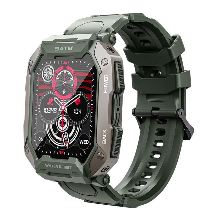 C20Plus 1.81-inch Health Monitoring Waterproof Bluetooth Call Smart Watch, Black, Green����������...