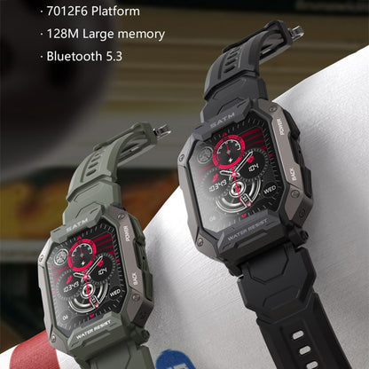 C20Plus 1.81-inch Health Monitoring Waterproof Bluetooth Call Smart Watch, Black, Green����������...
