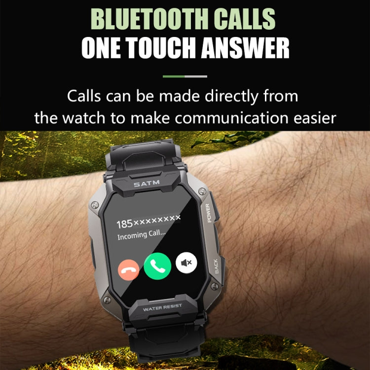 C20Plus 1.81-inch Health Monitoring Waterproof Bluetooth Call Smart Watch, Black, Green����������...