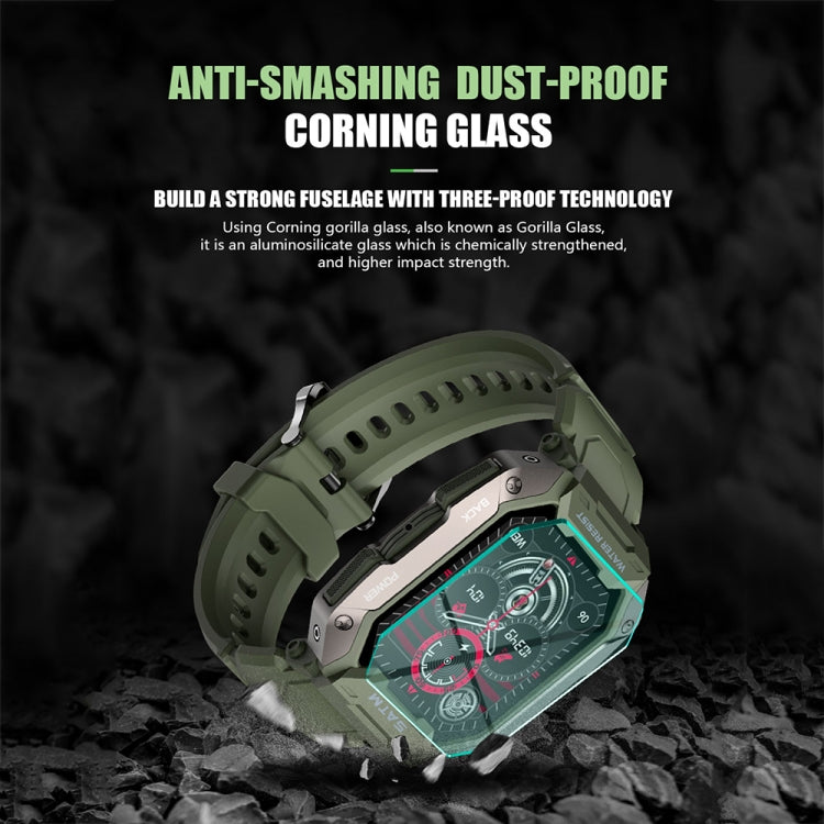 C20Plus 1.81-inch Health Monitoring Waterproof Bluetooth Call Smart Watch, Black, Green����������...