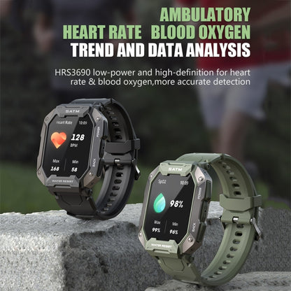 C20Plus 1.81-inch Health Monitoring Waterproof Bluetooth Call Smart Watch, Black, Green����������...