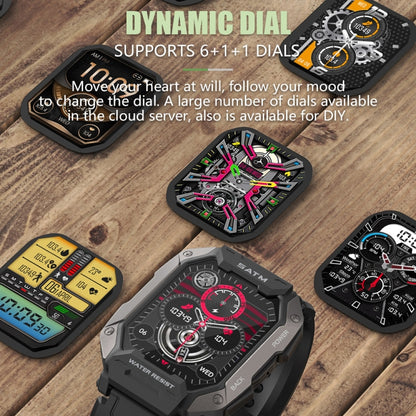 C20Plus 1.81-inch Health Monitoring Waterproof Bluetooth Call Smart Watch, Black, Green����������...