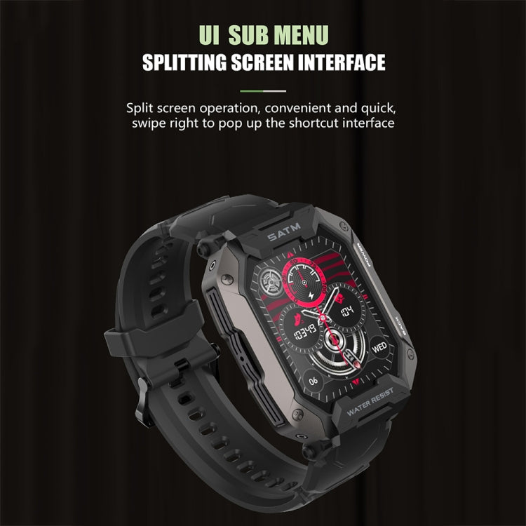 C20Plus 1.81-inch Health Monitoring Waterproof Bluetooth Call Smart Watch, Black, Green����������...