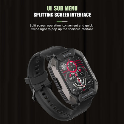 C20Plus 1.81-inch Health Monitoring Waterproof Bluetooth Call Smart Watch, Black, Green����������...