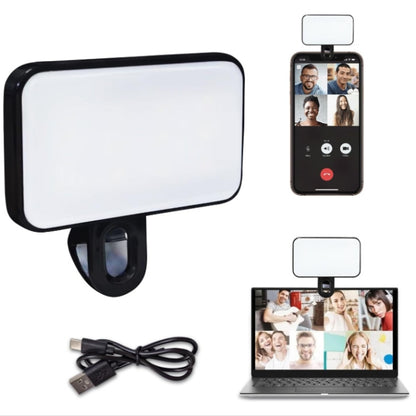 Selfie Fill Light Rechargeable 3 Color Temperature Clip On For Phone, Laptop, Tablet Meeting�����...