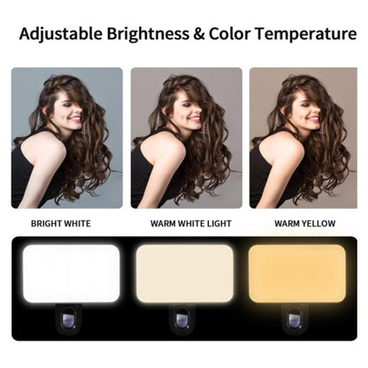 Selfie Fill Light Rechargeable 3 Color Temperature Clip On For Phone, Laptop, Tablet Meeting�����...