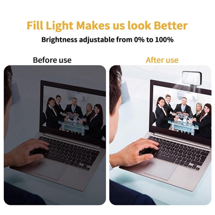 Selfie Fill Light Rechargeable 3 Color Temperature Clip On For Phone, Laptop, Tablet Meeting�����...