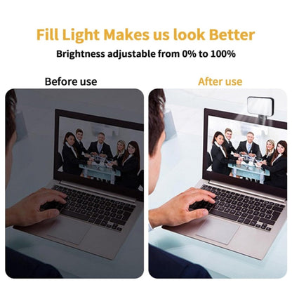 Selfie Fill Light Rechargeable 3 Color Temperature Clip On For Phone, Laptop, Tablet Meeting�����...