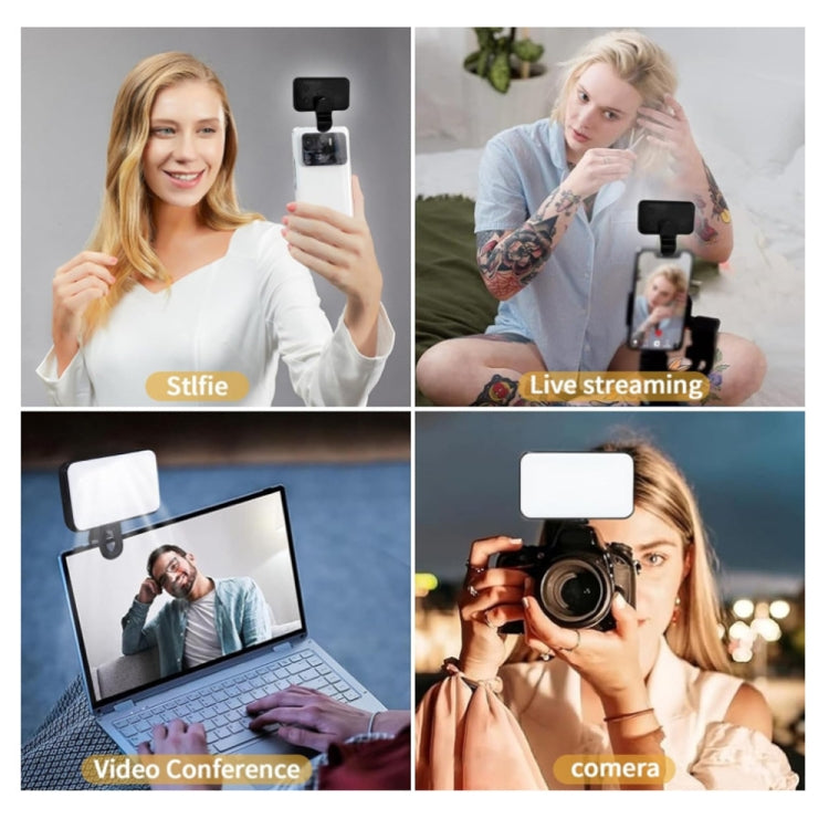 Selfie Fill Light Rechargeable 3 Color Temperature Clip On For Phone, Laptop, Tablet Meeting�����...
