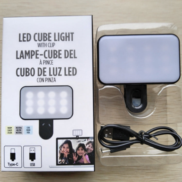 Selfie Fill Light Rechargeable 3 Color Temperature Clip On For Phone, Laptop, Tablet Meeting�����...