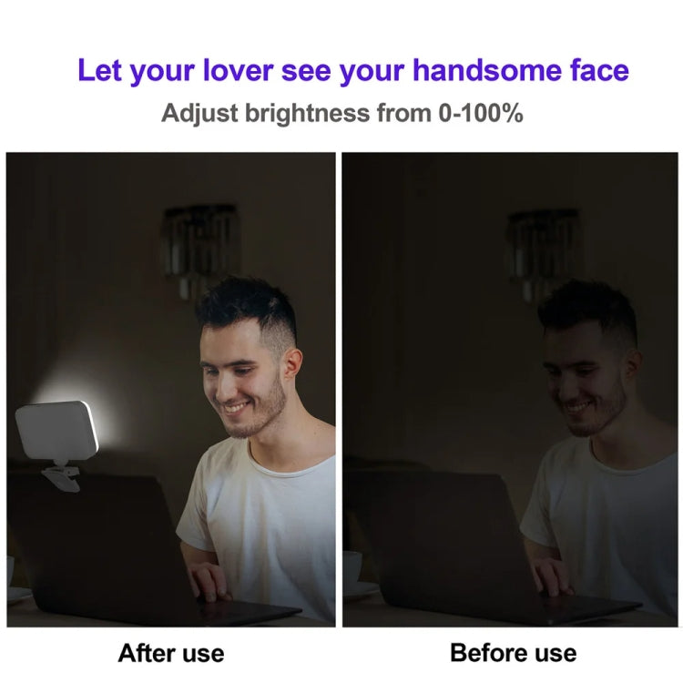 66 LEDs Selfie Fill Light Rechargeable 3 Modes Clip-on Pocket Light For Phone, Laptop, Tablet Mee...