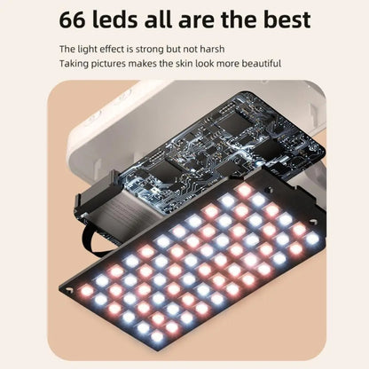 66 LEDs Selfie Fill Light Rechargeable 3 Modes Clip-on Pocket Light For Phone, Laptop, Tablet Mee...
