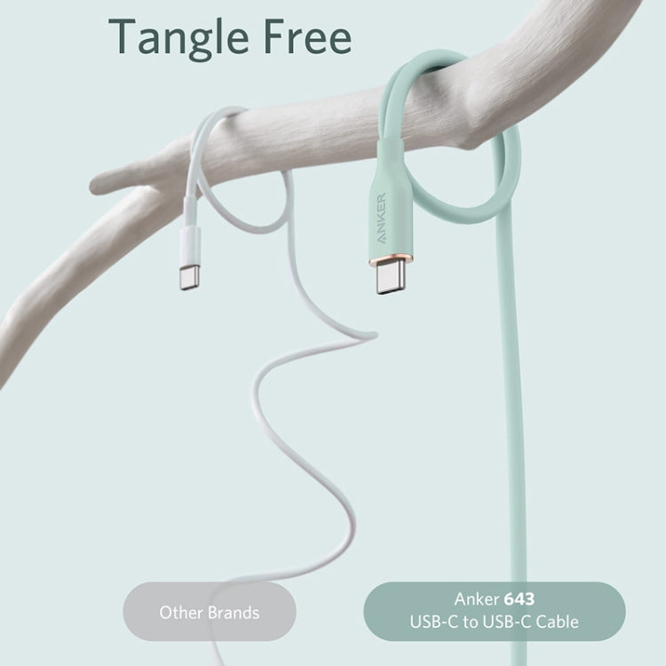 ANKER A8552 Powerline III 0.9m Skin Friendly Dual Type-C Data Cable PD100W Fast Charging Cable, 0.9m