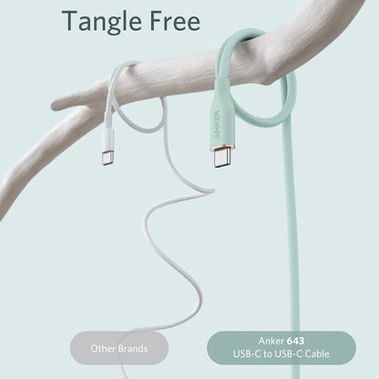 ANKER A8553 Powerline III 1.8m Skin Friendly Dual Type-C Data Cable PD100W Fast Charging Cable