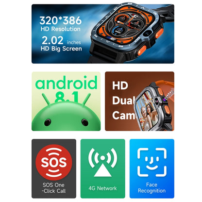 LOKMAT APPLLP 4 MAX 2.02-Inch Android 8.1 Full Network Wifi Card Bluetooth Smart Watch�����������...