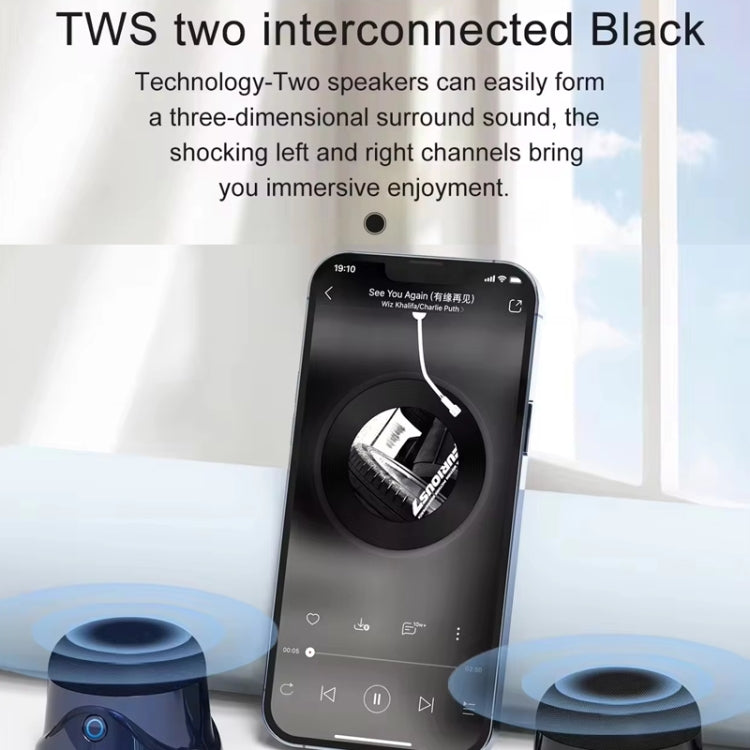 Magnetic Wireless Bluetooth Speaker Subwoofer Mini Portable TWS Mobile Phone Speaker, CQ01 Black�...