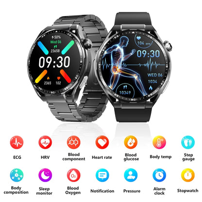 F200 Smart Health Watch ECG Electrocardiogram Blood Sugar Monitoring 1.55 Inch Round Screen������...