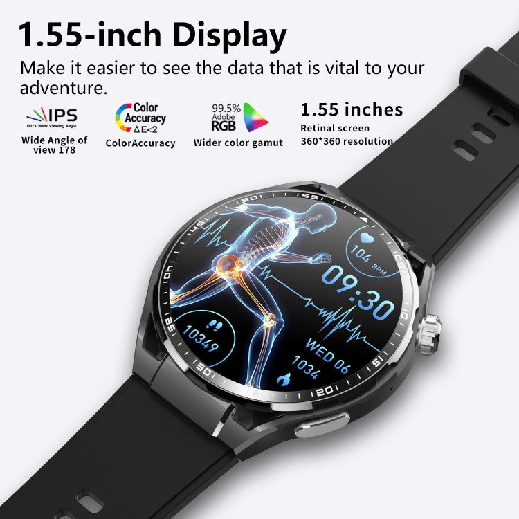 F200 Smart Health Watch ECG Electrocardiogram Blood Sugar Monitoring 1.55 Inch Round Screen������...