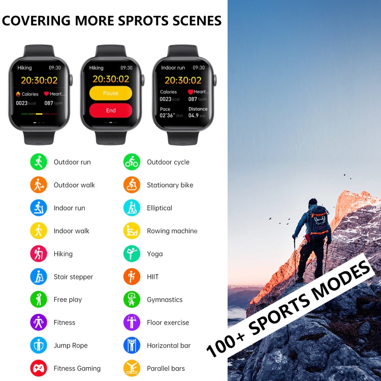 F70  2.1 Inch Screen Smart Watch With Blood Sugar/Blood Oxygen Monitoring /SOS Alarm/100+ Sports ...