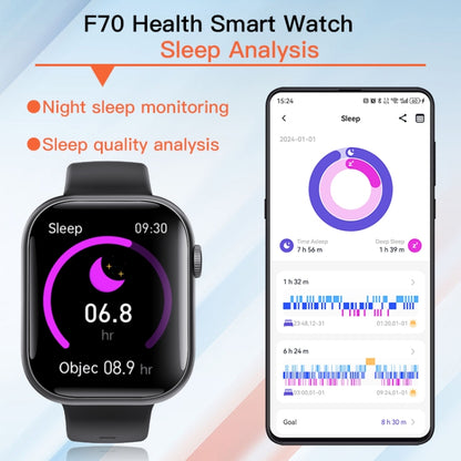 F70  2.1 Inch Screen Smart Watch With Blood Sugar/Blood Oxygen Monitoring /SOS Alarm/100+ Sports ...