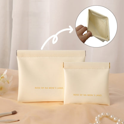 2pcs /Set PU Data Cable Earphone Storage Bag Mini Portable Lipstick Pouch Coin Purse, Large+Small