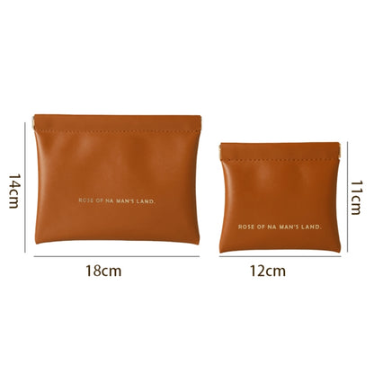 2pcs /Set PU Data Cable Earphone Storage Bag Mini Portable Lipstick Pouch Coin Purse, Large+Small