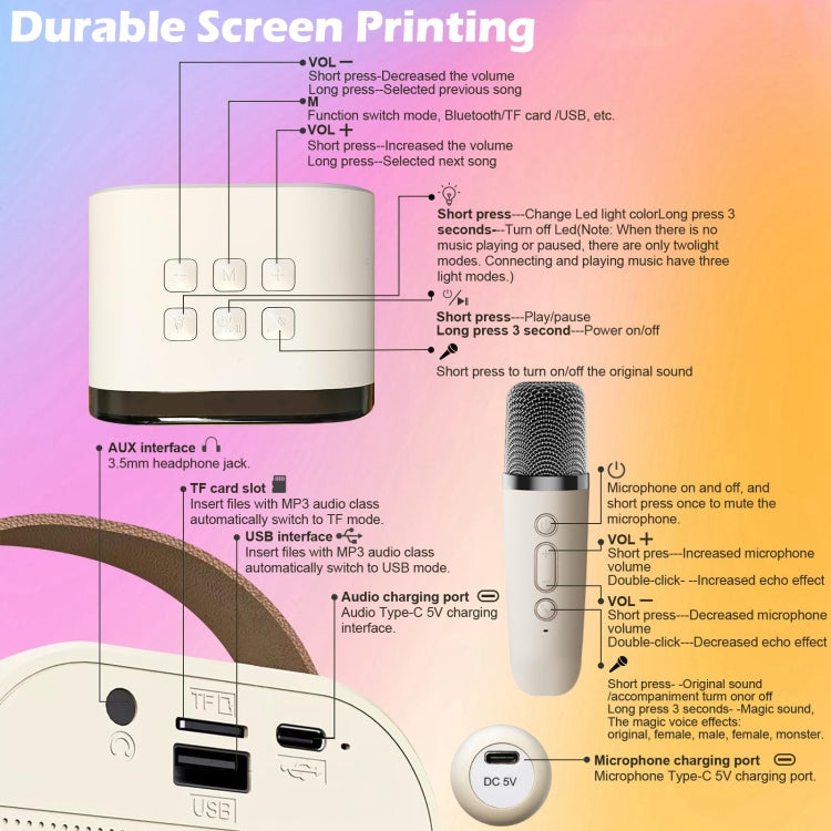 Outdoor Home Portable Wireless Karaoke Sound Cell Phone Integrated Microphone Smart Speaker������...
