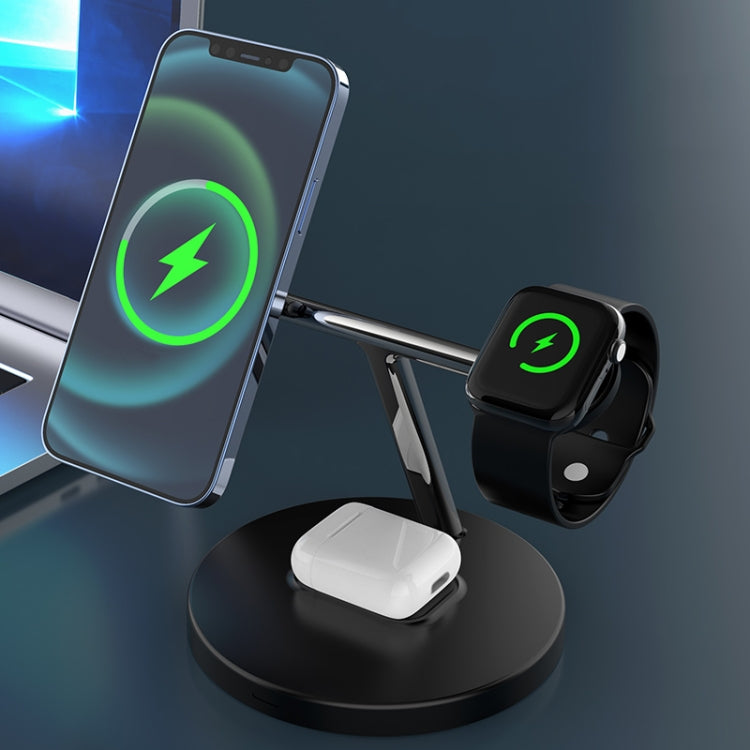 D10 3-In-1 15W Magnetic Mobile Phone Earphone Watch Wireless Fast Charger