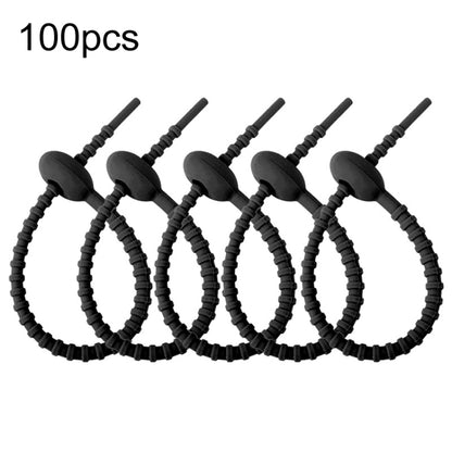 100pcs /Pack Silicone Ties Multi-Use Food Bag Clip Data Cable Winder Organizer, 15cm White�������...