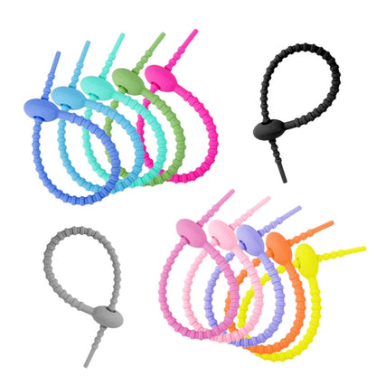 100pcs /Pack Silicone Ties Multi-Use Food Bag Clip Data Cable Winder Organizer, 15cm White�������...