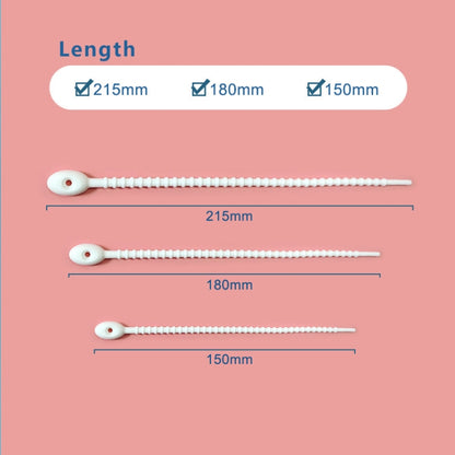 100pcs /Pack Silicone Ties Multi-Use Food Bag Clip Data Cable Winder Organizer, 15cm White�������...