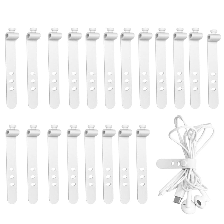 100pcs /Pack 73mm 3-Hole Silicone Cable Tie Wire Winder Organizer
