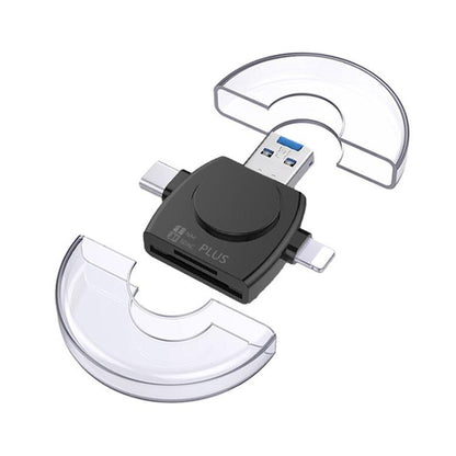 USB 3.0 To USB-C / Type-C / 8 Pin 6-In-1 Multifunctional TF / SD / NM Card Reader