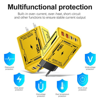 2A 2 USB+2 PD Type-C Multi-Port Mobile Phone Charger