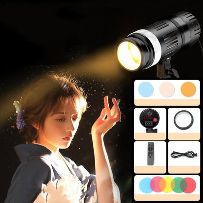 102 LEDs Spotlight Portrait Photography Fill Light Adjustable Focus Triple Color Temperature,US Plug