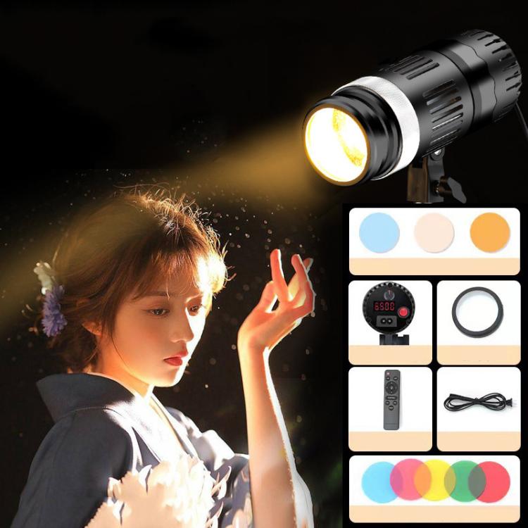 102 LEDs Spotlight Portrait Photography Fill Light Adjustable Focus Triple Color Temperature,US Plug