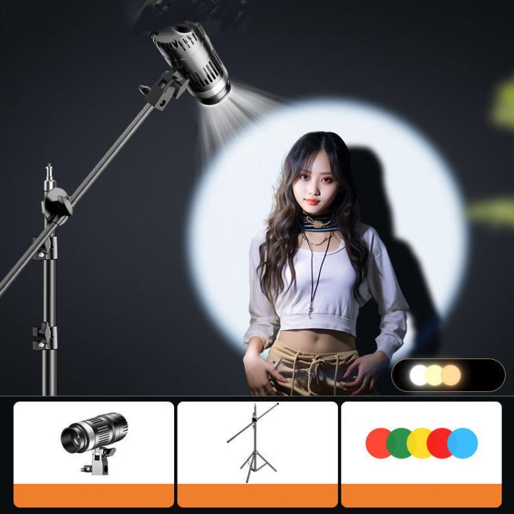 102 LEDs Spotlight Portrait Photography Fill Light Adjustable Focus Triple Color Temperature,US Plug