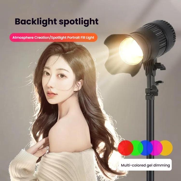 102 LEDs Spotlight Portrait Photography Fill Light Adjustable Focus Triple Color Temperature,US Plug