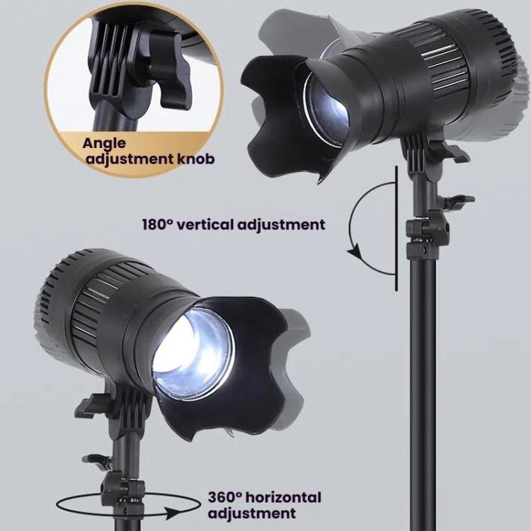 102 LEDs Spotlight Portrait Photography Fill Light Adjustable Focus Triple Color Temperature,US Plug