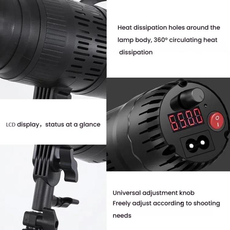 102 LEDs Spotlight Portrait Photography Fill Light Adjustable Focus Triple Color Temperature,US Plug