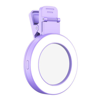 Foldable Clip-type Mobile Phone Rear Selfie Mirror Fill Light, White, Purple, Pink���������������...