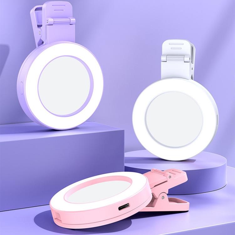 Foldable Clip-type Mobile Phone Rear Selfie Mirror Fill Light, White, Purple, Pink���������������...