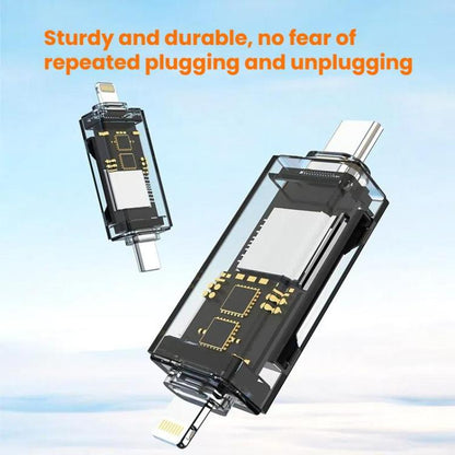 Transparent Card Reader for PC/Laptop/Smartphone, USB-C/Type-C To SD/TF, 8 Pin To SD/TF����������...